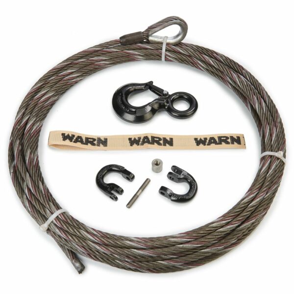 WIRE ROPE ASSEMBLY 7/16 IN DIA x 100 FT WITH COUPLING LINK AND HOOK