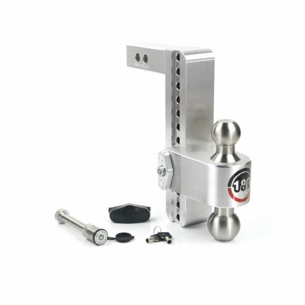 180 Hitch Stainless Steel Ball 10" Drop Hitch with 2" Shank Keyed Alike WS05 Included