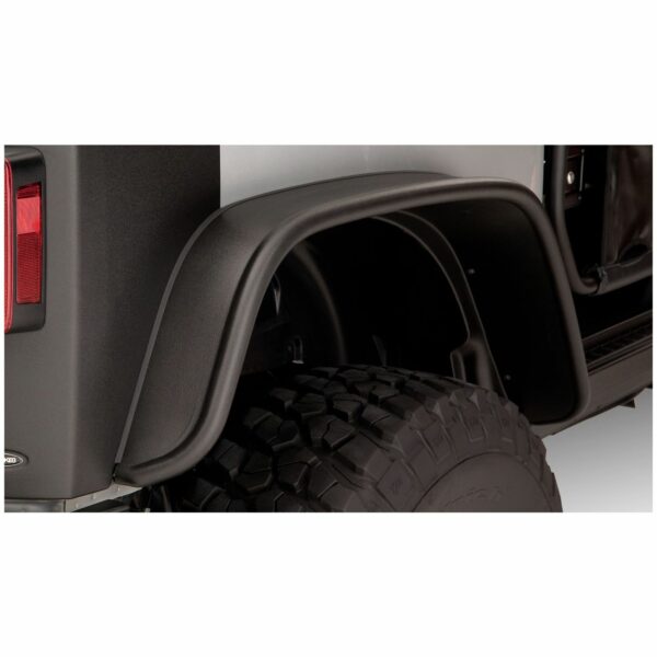 Bushwacker 10052-07 Black Jeep Flat Style Textured Finish Rear Fender Flares for 2007-2018 Jeep Wrangler JK 2-Door