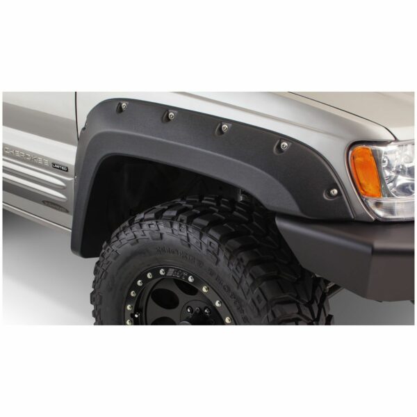 Bushwacker 10071-07 Black Jeep Cutout Style Textured Finish Front Fender Flares for 1999-2004 Jeep Grand Cherokee