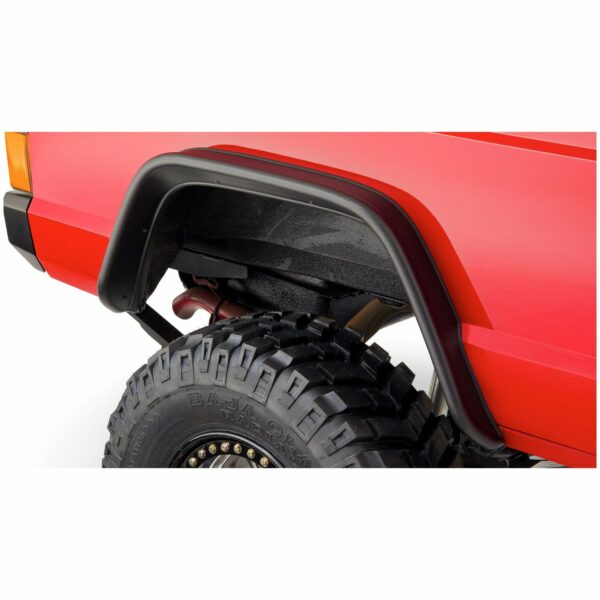 Bushwacker 10922-07 Black Jeep Flat Style Textured Finish 4-Piece Fender Flare Set for 1984-2001 Jeep Cherokee