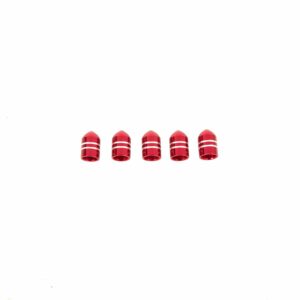 Tire Valve Stem Cap, Aluminum, Red, 5 Pack