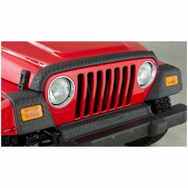 Bushwacker 14005 Black Trail Armor Hood Stone Guard and Front Corners for 1997-2006 Jeep Wrangler, 4pc Set
