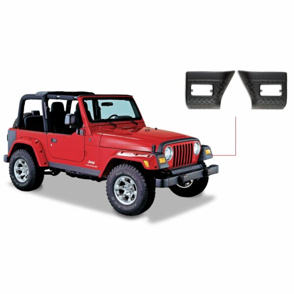 Bushwacker 14007 Black Trail Armor Front Corners for 1997-2006 Jeep Wrangler, Pair