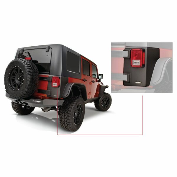 Bushwacker 14010 Black Trail Armor Rear Corners for 2007-2018 Jeep Wrangler JK Unlimited 4-Door, Pair