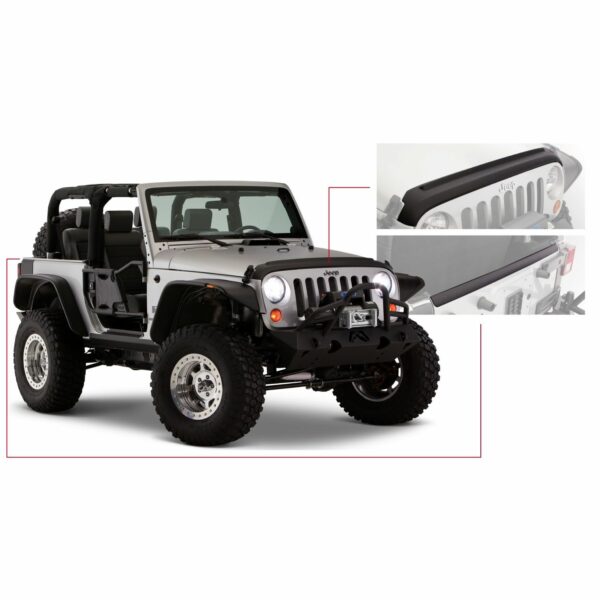 Bushwacker 14013 Black Trail Armor Hood and Tailgate Protector Set for 2007-2018 Jeep Wrangler JK
