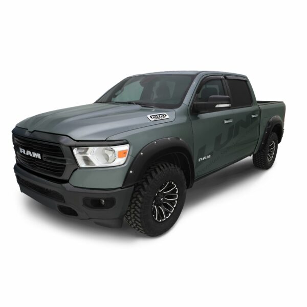 Lund RX137S Black Rivet Style Fender Flare Smooth, 4pc 19-24 Ram 2500/3500; Excludes Dually