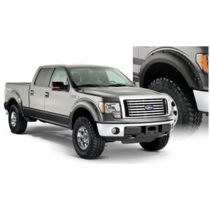 Bushwacker 20929-02 Black Pocket/Rivet Style Smooth Finish 4-Piece Fender Flare Set for 2009-2014 Ford F-150 (Excludes Raptor)