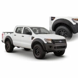 Bushwacker 20934-02 Black Pocket/Rivet Style Smooth Finish 4-Piece Fender Flare Set for 2011-2018 Ford Ranger