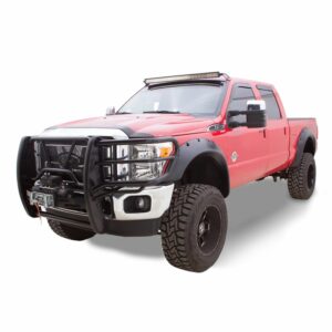Bushwacker 20940-02 Black Cutout Style Smooth Finish 4-Piece Fender Flare Set for 2011-2016 Ford F-250 to F-450 Super Duty