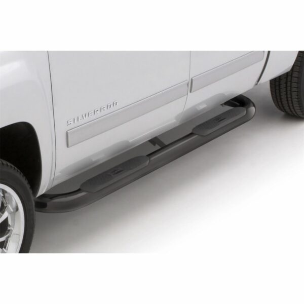 Lund 23476453 Black Steel 4 Inch Oval Bent Nerf Bars for 2019-2024 Chevrolet Silverado 1500/GMC Sierra 1500 Extended Cab