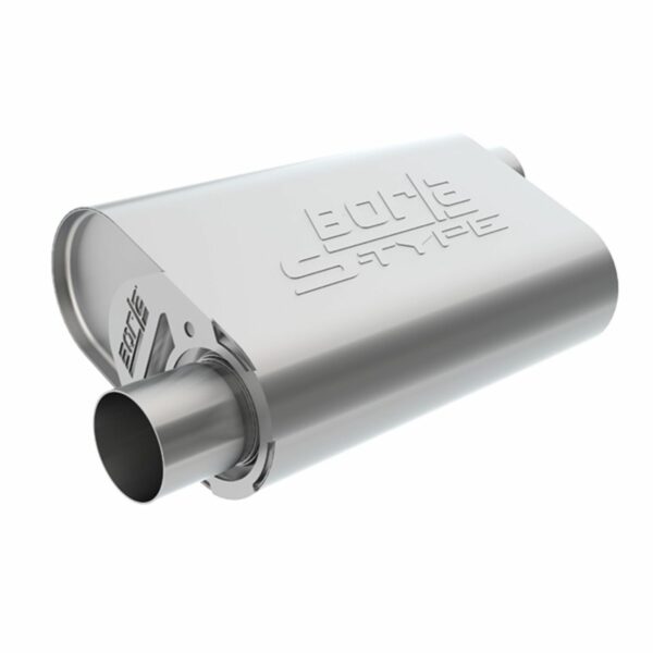 CrateMuffler Muffler Chevrolet LS3 6.2L V8 Stock Output 2.5in Offset Inlet/ 2.5in Offset Outlet S-Type