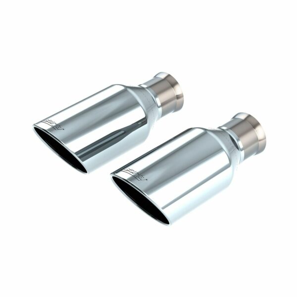 2021-2024 Ram 1500 TRX Tip Kit Single Round Rolled Edge Angle-Cut Bright Chrome