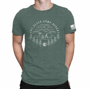 KC Eat Sleep Camp Repeat Tee Shirt - Pine - 2X-Large