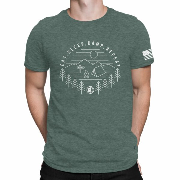 KC Eat Sleep Camp Repeat Tee Shirt - Pine - 3X-Large