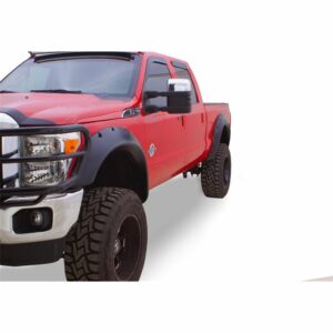 Bushwacker 20102-02 Black Cutout Style Smooth Finish Rear Fender Flares for 2011-2016 Ford F-250 to F-450 Super Duty