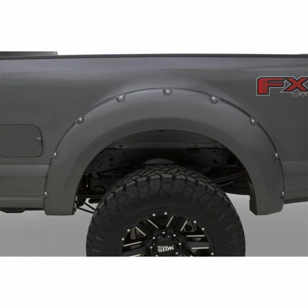 Bushwacker 20942-6A Pocket/Rivet Style Color Matched Magnetic Grey Metallic 4-Piece Fender Flare Set for 2017-2022 Ford F-250/F-350 Super Duty