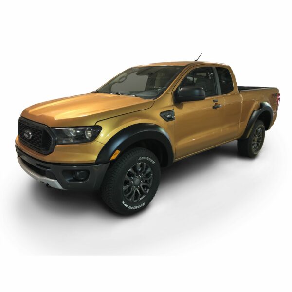 Bushwacker 20954-02 Black Extend-A-Fender Style Smooth Finish 4-Piece Fender Flare Set for 2019-2023 Ford Ranger SuperCab