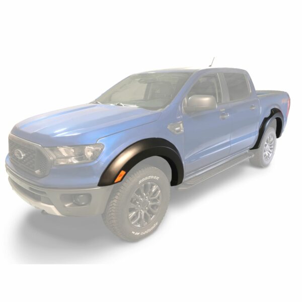 Bushwacker 20953-02 Black Extend-A-Fender Style Smooth Finish 4-Piece Fender Flare Set for 2019-2023 Ford Ranger SuperCrew