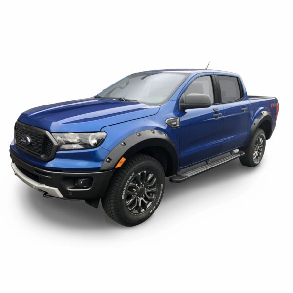 Bushwacker 20950-02 Black Pocket/Rivet Style Smooth Finish 4-Piece Fender Flare Set for 2019-2023 Ford Ranger