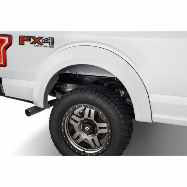 Bushwacker 20936-02 Black Extend-A-Fender Style Smooth Finish 4-Piece Fender Flare Set for 2015-2017 Ford F-150 (Excludes Models w/Tech Package)