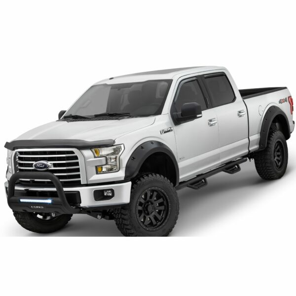 Lund 34641414 Black Steel Terrain HX Step Nerf Bars for 2015-2024 Ford F-150, 2017-2024 F-250/F-350/F-450/F-550 Extended Cab
