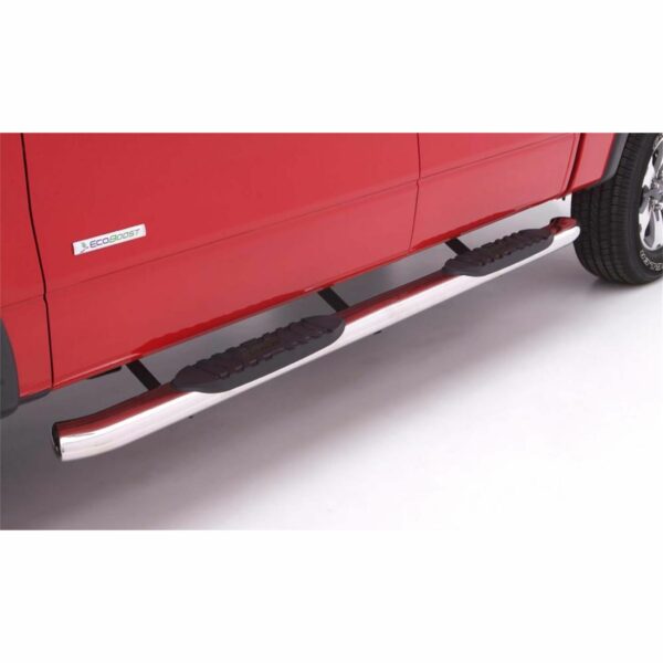 Lund 23797007 Polished Stainless Steel 5 Inch Oval Curved Nerf Bars for 2010-2024 Dodge Ram 2500/3500 Mega Cab
