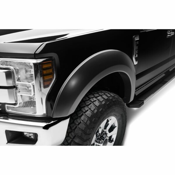 Bushwacker 20943-02 Black Extend-A-Fender Style Smooth Finish 4-Piece Fender Flare Set for 2017-2022 Ford F-250/F-350 Super Duty