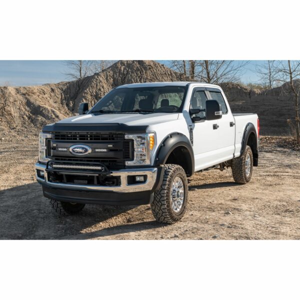 Bushwacker 20942-02 Black Pocket/Rivet Style Smooth Finish 4-Piece Fender Flare Set for 2017-2022 Ford F-250/F-350 Super Duty w/81.8 In. Bed
