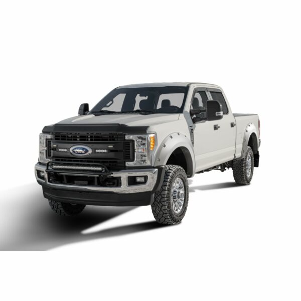 Bushwacker 20942-52 Pocket/Rivet Style Color Matched Ingot Silver 4-Piece Fender Flare Set for 2017-2022 Ford F-250/F-350 Super Duty