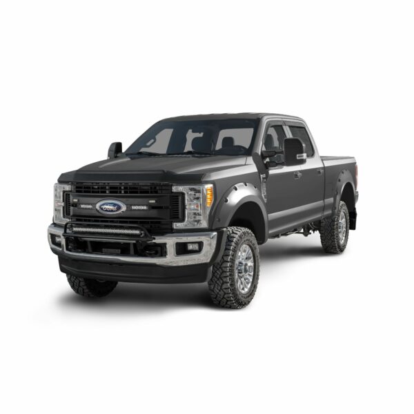 Bushwacker 20942-6A Pocket/Rivet Style Color Matched Magnetic Grey Metallic 4-Piece Fender Flare Set for 2017-2022 Ford F-250/F-350 Super Duty