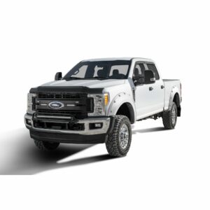 Bushwacker 20942-12 Pocket/Rivet Style Color Matched Oxford White 4-Piece Fender Flare Set for 2017-2022 Ford F-250/F-350 Super Duty
