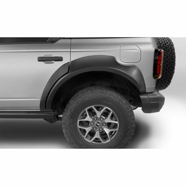 Bushwacker 20961-02 Black Extend-A-Fender Style Smooth Finish 4-Piece Fender Flare Set for 2021-2023 Ford Bronco, 4-Dr