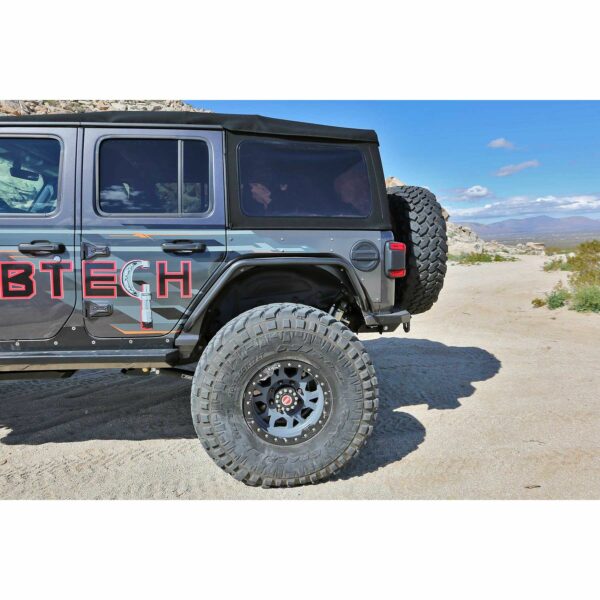 Fabtech JEEP JL TUBE FENDERS RR STL PWDRCOAT BLK TEXTURE