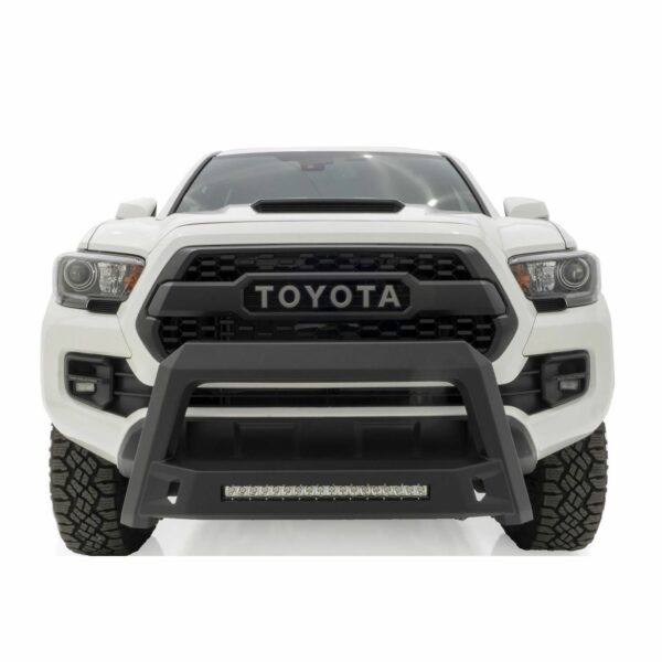 Lund 86521213 Revolution Black Steel Bull Bar with Integrated LED Light Bar for 2016-2022 Toyota Tacoma