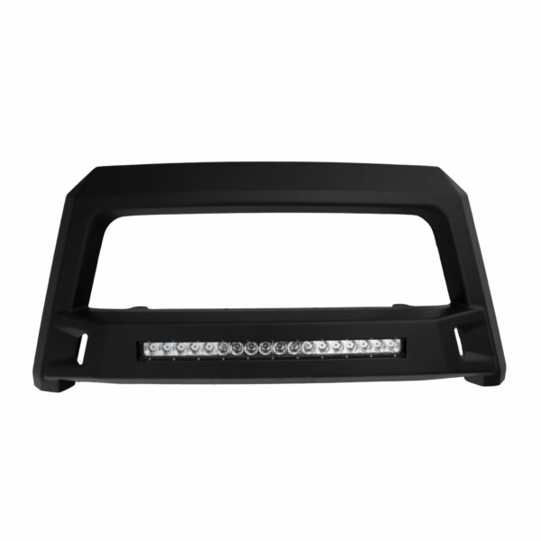 Lund 86521203 Revolution Black Steel Bull Bar with Integrated LED Light Bar for 2011-2019 Silverado and Sierra 2500 HD, 3500 HD
