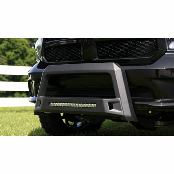 Lund 86521208 Revolution Black Steel Bull Bar with Integrated LED Light Bar for 2019-2024 Ram 1500, Excludes Rebel Models