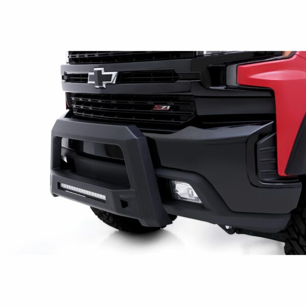 Lund 86521203 Revolution Black Steel Bull Bar with Integrated LED Light Bar for 2011-2019 Silverado and Sierra 2500 HD, 3500 HD