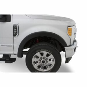 Bushwacker 20107-02 Black OE-Style Smooth Finish Front Fender Flares for 2017-2022 Ford F-250, F-350, F-450 Super Duty