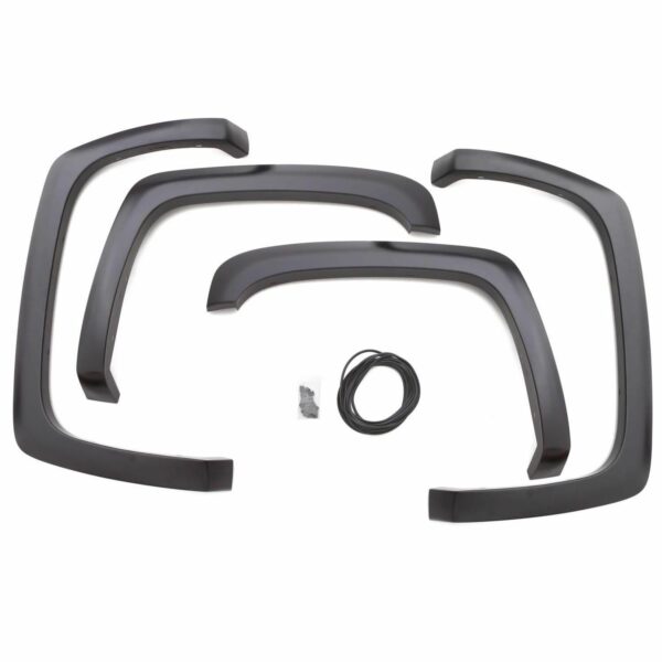 Lund SX111T Elite Series Black Sport Style Textured Finish 4-Piece Fender Flare Set for 2019 Chevrolet Silverado 1500 LD, 2016-2018 Silverado 1500 with 6 and 8 Ft. Beds; 2015-2019 SIlverado 2500 HD, 3500 HD (Excludes Dually) wih 6 and 8 Ft. Beds