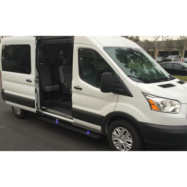 AMP Research 76260-01A PowerStep Electric Running Boards Plug N Play for 20-21 Ford Transit (Driver, Passenger Side), Gas Only